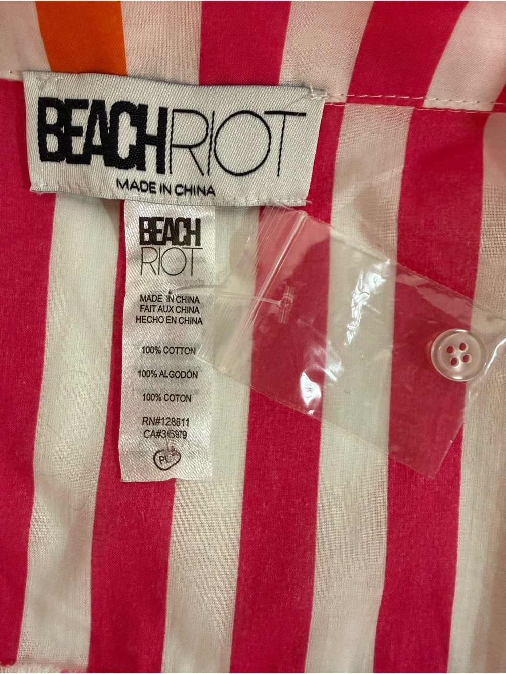 Beach Riot Alexa Top Sunset Stripes Swim Coverup Pink Orange PL NWOT - Picture 4 of 8